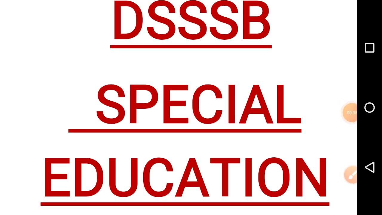 DSSSB SPECIAL EDUCATION / QUESTION SERIES
