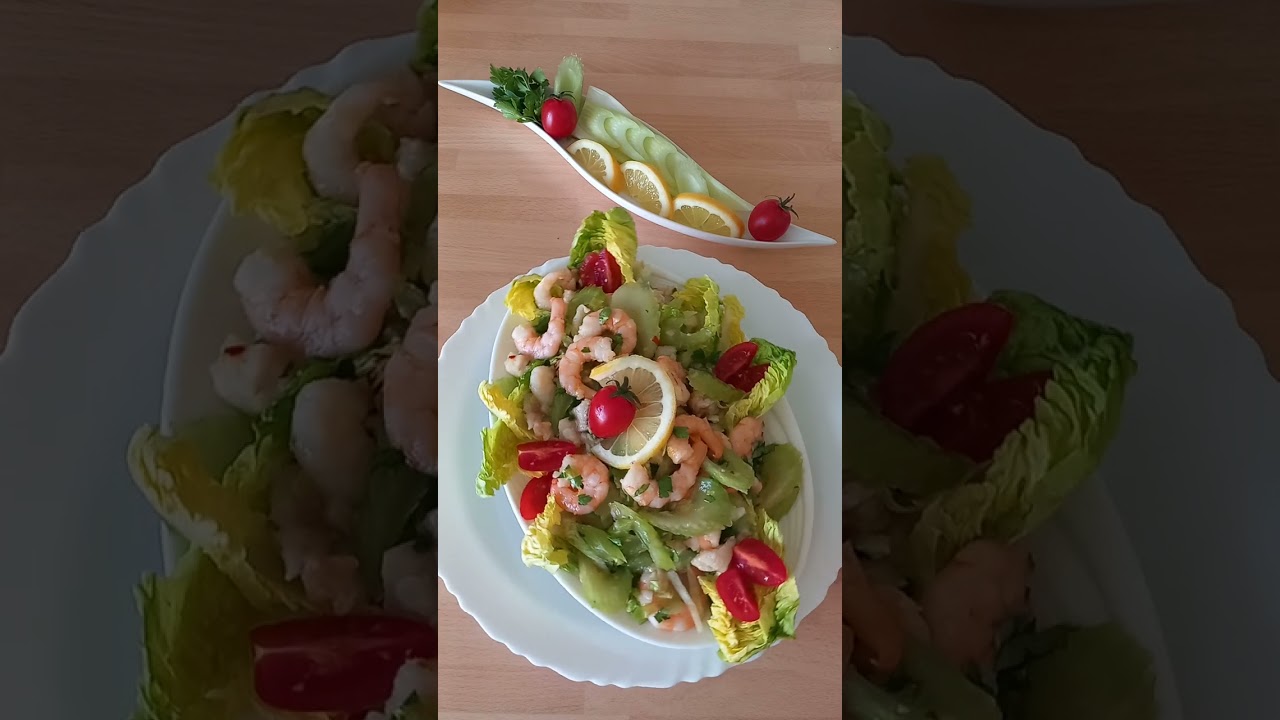 Подача салата "Тайский" в цитрусовом соусе/ Presentation  fish salad with citrus sauce