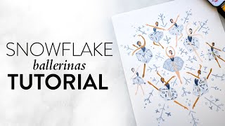 EASY Holiday GOUACHE Tutorial ❄️ Snowflake Dancers