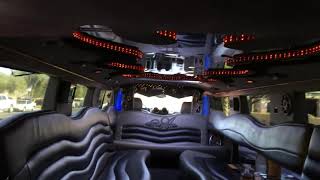 200" Black Hummer Extended Limousine - Interior View