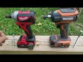 Milwaukee M18 Brushless *Gen 2 (2851) vs. Ridgid 18v Brushless (R86037) Impact Driver Lag Bolt Test Milwaukee M18 Brushless *Gen 2 (2851) vs. Ridgid 18v Brushless (R86037) Impact Driver Lag Bolt Test
