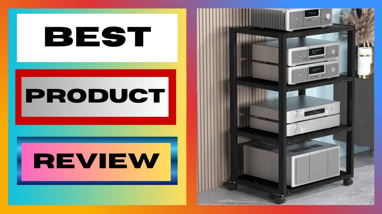 2-5 Tier Speaker Stand 360°Wheel Audio Rack Sturdy Metal Frame Amplifier Shelf 40x50cm Storage