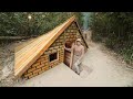 Building survival underground brick bushcraft shelter  clay fireplace start to finish