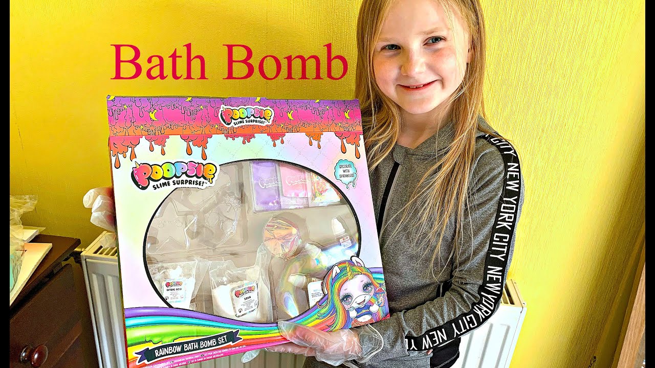 Making poopsie slime surprise bath bombs YouTube