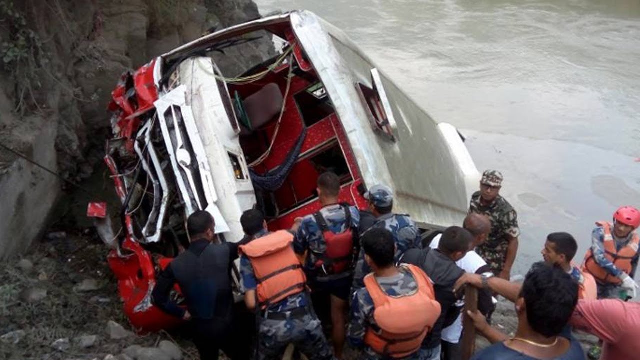 Bus plunges into river in Nepal killing at least 31