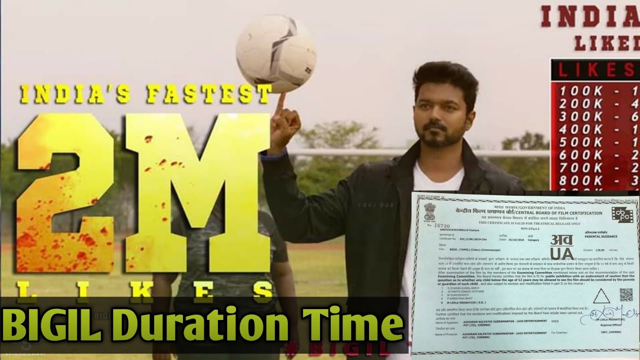 Thalapathy in Bigil Running Time & Most Liked Trailer Bigil🔥 | Kadhar Khan