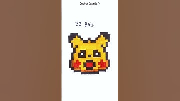 Pixel Art Pikachu 🤯 (64 bits-quarter bit) #shorts #pixelart #pikachu #art #drawing