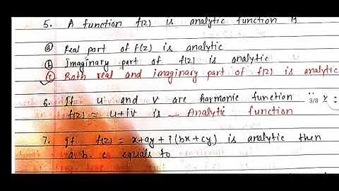 Analytic function imp MCQ and summary for Ddu gkp