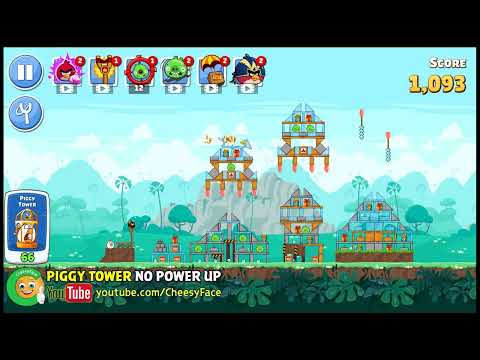 CheesyFace Angry Birds Friends Piggy Tower Walkthrough Level 66 NO POWER UP