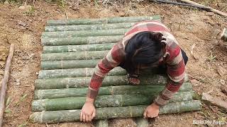 Building a bamboo toilet - my life in a wooden house