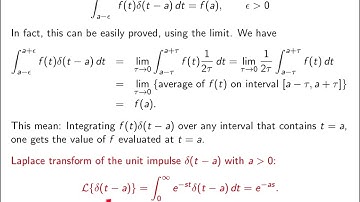 Video5-16: Impulse function. Elementary differential equations