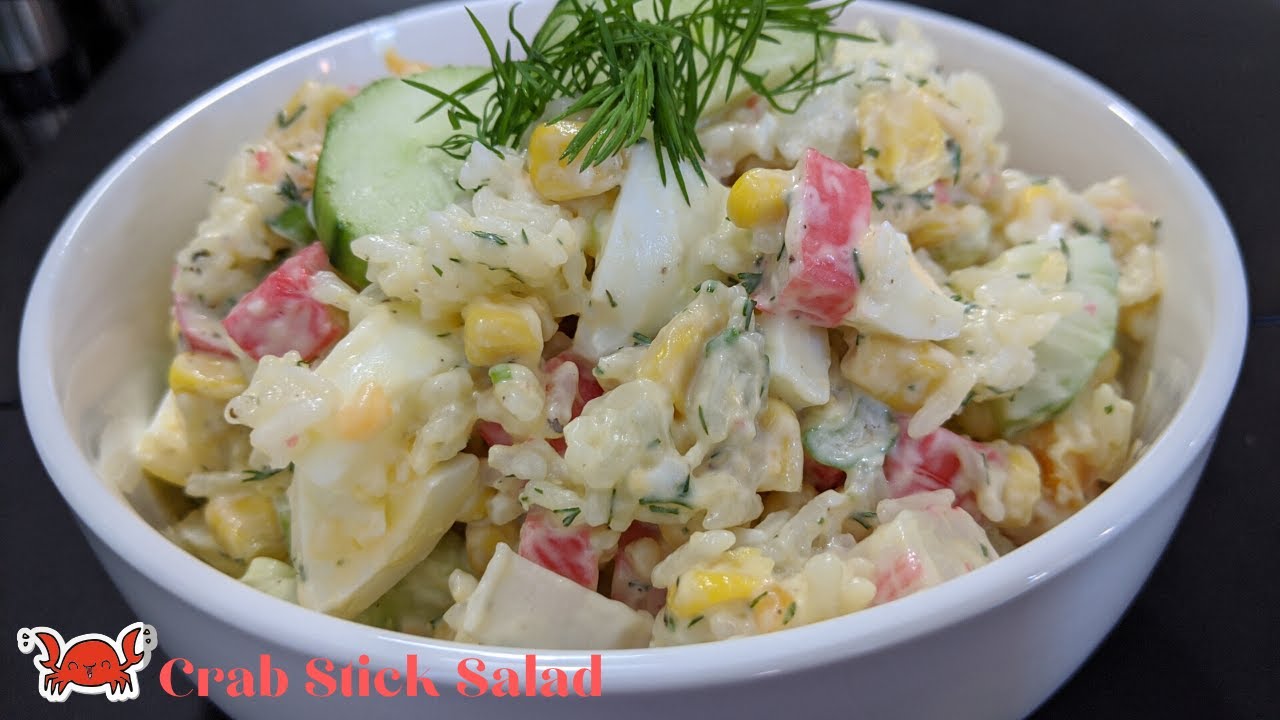 Russian Style Crab Stick Salad - YouTube