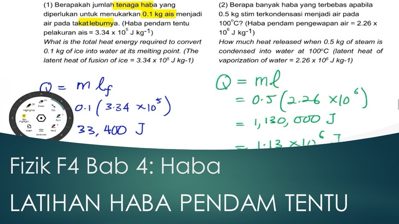 Fizik F4 Haba Latihan Haba Pendam Tentu Specific Latent Heat Youtube