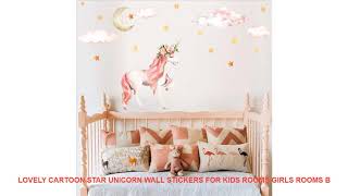 Lovely Cartoon Star Unicorn Wall Stickers for Kids Rooms Girls Rooms B screenshot 5