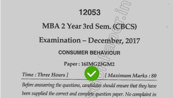 2017 Mdu MBA 3d Sem Consumer Behaviour Question Paper #MduQuestionPaper