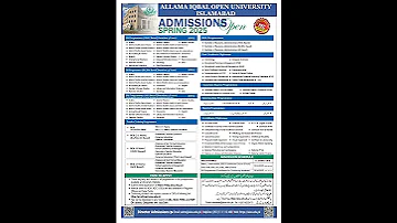 Allama Iqbal Open University Admission Open 2025 Aiou 