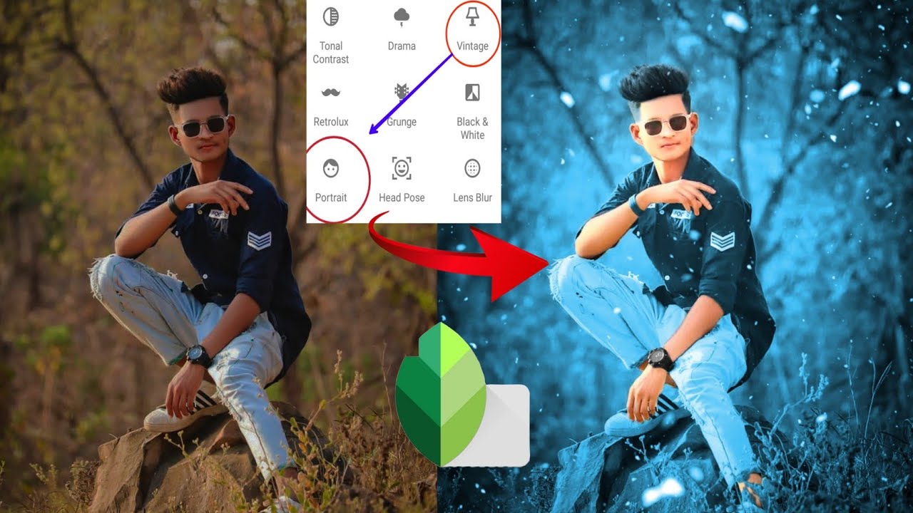 snapseed Blue snow photo editing| face smooth photo editing| 