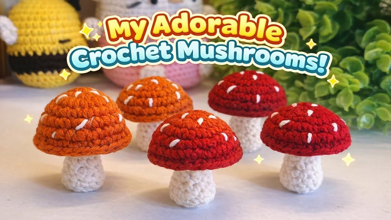 Mini Crochet Mushroom Tutorial | Easy Amigurumi for Beginners l