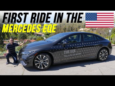 Mercedes EQE 350+ first ride on US roads! Checking comfort and driving features!