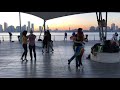 Tango dancing, during a pandemic, in Hudson River Park