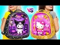 We Build Amazing Doll House Hello Kitty vs Kuromi | Black vs Gold by Multi DO Girls