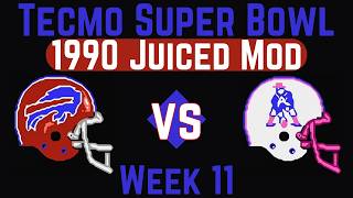 Bills vs Patriots Week 11 - Juiced Mod 1990 Tecmo Super Bowl - NES