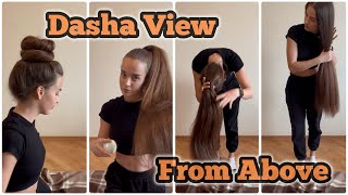 Standing Above Beautiful Thick Brown Hair Dasha View From Above