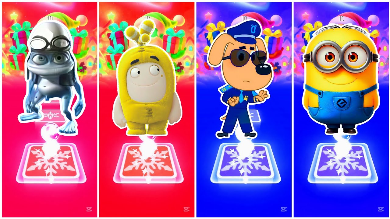 Crazy Frog Vs Oddbods Fuse Vs Sheriff Labrador Vs Minions - Tiles Hop Edm Rush🎶