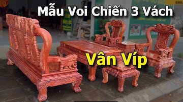 ( Sẵn) Bộ Ghế Minh Quốc Voi Tay 12 Chân 14 Gỗ Hương - Mẫu Voi Chiến 3 Vách | Đồ Gỗ Bảo Lộc