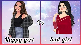 Happy girl ☺️❤️ vs sad girl 😭😭 happy girl dress 👗 vs sad girl dress 👗😂 choose and comment 👍🏻😅🔥🔥 screenshot 3