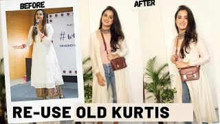 3 Stylish Ways To Re-Use Old Kurta/Kurtis| Cotton Kurti Reuse | Kurta Into Shrug | Devina Malhotra