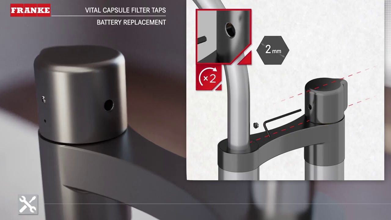 Franke Tap Vital Capsule Filter Battery replacement YouTube