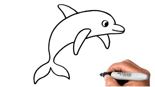 How to DRAW DOLPHIN EASY Step by Step