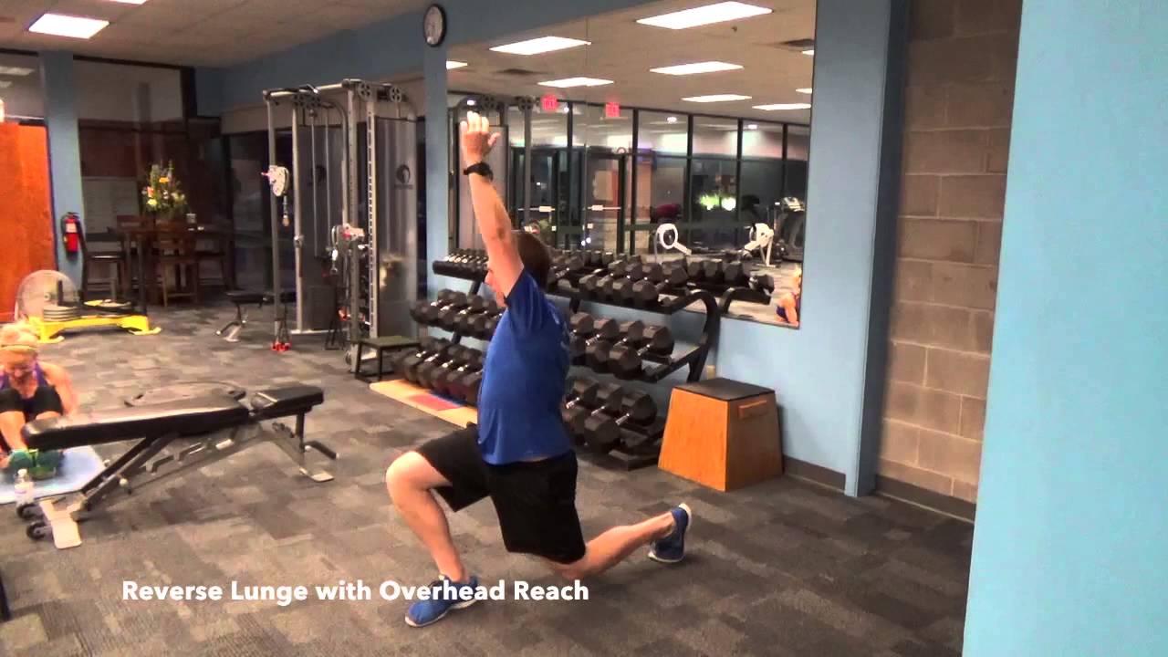 Reverse Lunge with Overhead Reach - YouTube