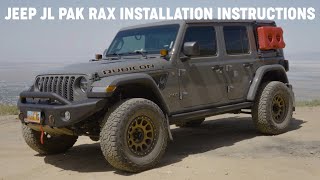 Jeep JL Pak Rax Installation Instructions