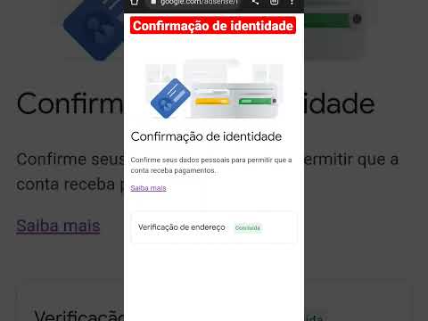 Confirmação de Identidade Google Adsense