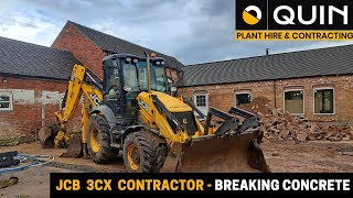 JCB 3CX Contractor  Breaking up a concrete yard.