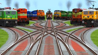 9 Trains Face Off on Impossible Railway Tracks || trains game  screenshot 2