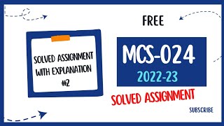 MCS-024 Solved assignment 2022-23 || IGNOU BCA 4th Semester assignment #2