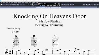 Beginner Guitar Fingerpicking/Strumming Lesson (Sheet) - Knocking On Heavens Door