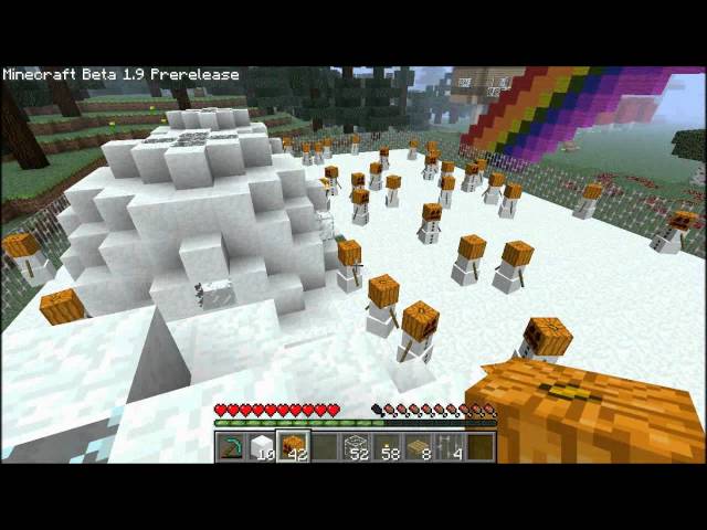 Minecraft: Beta 1.9 Pre-Release! (Village Mobs, Snow Man / Golem