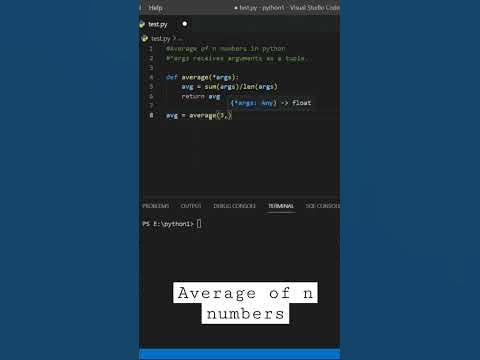 Average of n numbers in python | #python #program #shorts - YouTube