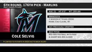 Miami Marlins Select Cole Selvig with No. 176 Pick in 2026 MLB Draft