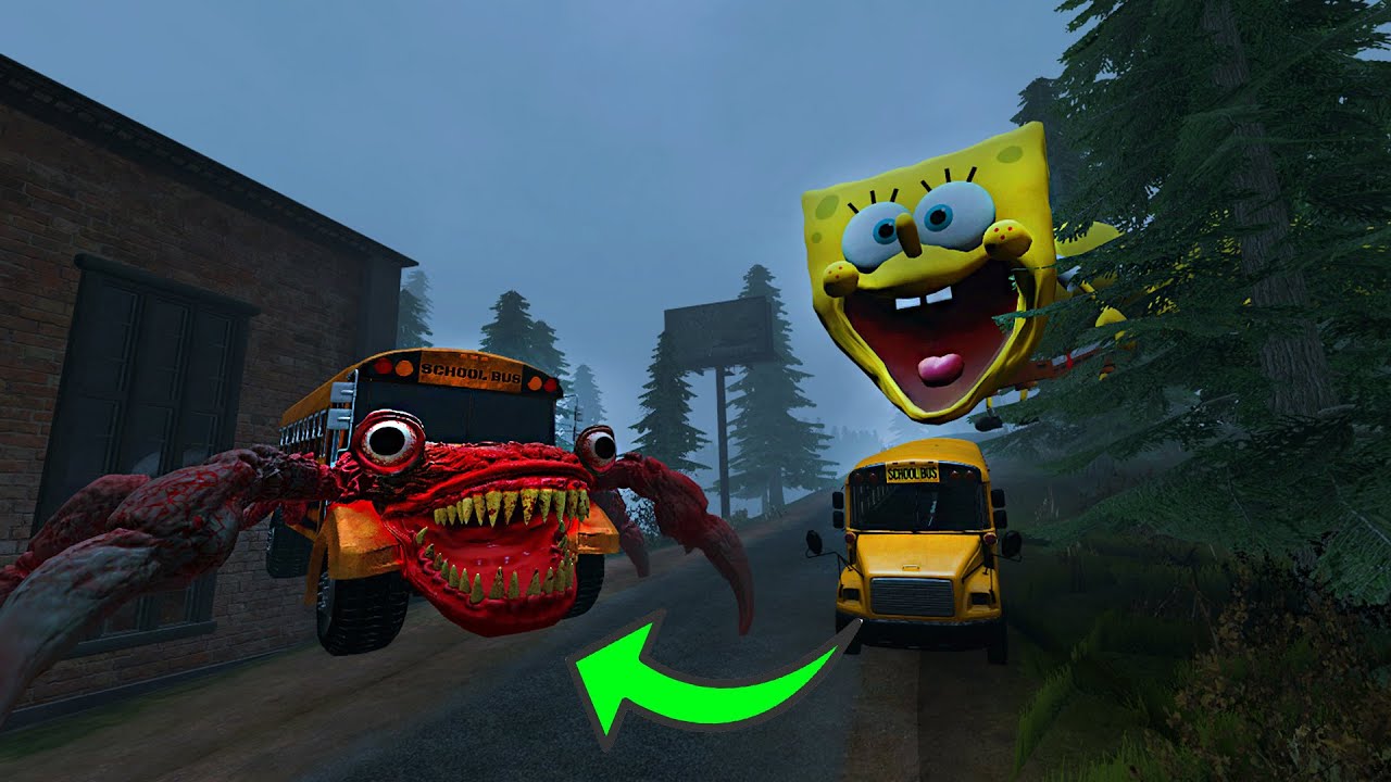 Everything turn into bus school monsters in garry's mod - YouTube