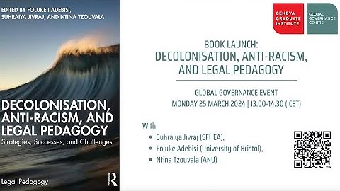 BOOK LAUNCH | Decolonisation, Anti-Racism, and Legal Pedagogy