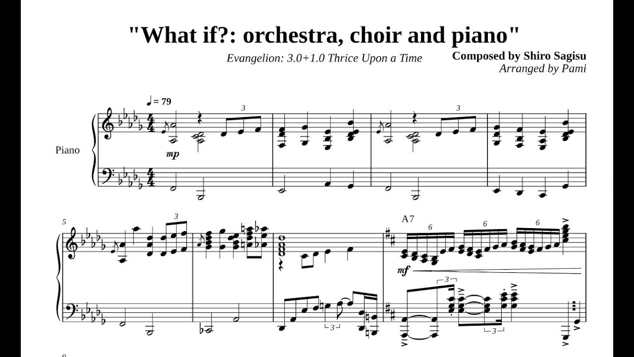 What if?: orchestra, choir and piano (Evangelion:3.0+1.0) - Shiro Sagisu - Piano Arrangement by Pami