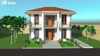 DESAIN RUMAH KLASIK KEREN 2 LANTAI DI LAHAN 9 X 12 M