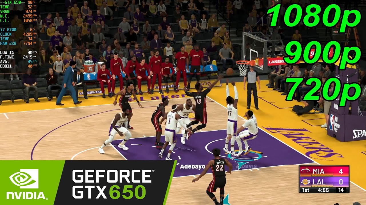 GTX 650 NBA 2K21 - 1080p, 900p, 720p