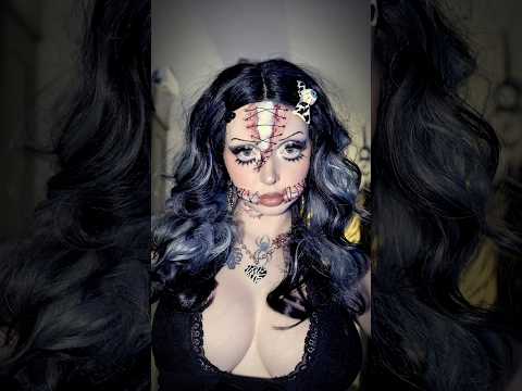 First Halloween look of the year🖤🪡 #dollmakeup #horrormakeup #scary #halloweenmakeup