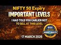 NIFTY Expiry trade important levels | 17 march | BSE CERTIFIED MARKET ANALYST 